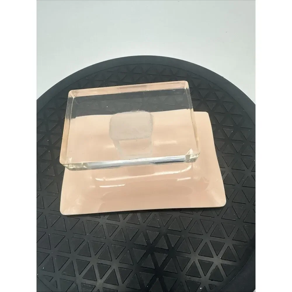 Vintage 70’s Lucite /Acrylic Light Salmon Pedestal Bar Soap Holder EUC